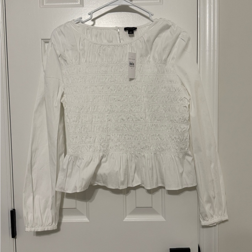 White Smocked Blouse